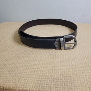 Fossil men's black leather belt size L 44.5in length